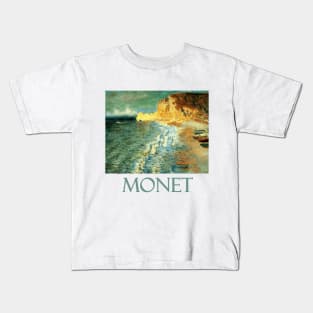 Morning at Etretat by Claude Monet Kids T-Shirt